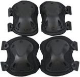 UDee Outdoor Sports Tactical Combat Knee & Elbow Protective Pads Cycling/Bike/Skate Knee and Elbow pad Set (Black)