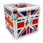 Gorilla 12" LP Vinyl Record Storage Box Flight Carry Case Holds 100pcs Union Jack