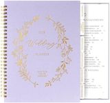 Wedding Planner Book and Organizer for Bride – Bridal Planner Notebook with Tabs, Checklist & 18-Month Calendar – Engagement Gift for Women, Wedding Binder Organizer Journal (Lavender)