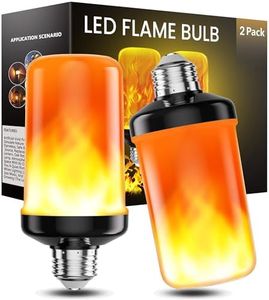 hyrion LED Flame Light Bulbs, 4 Modes Flickering Light Bulbs with Upside Down Effect, E26 Base Flame Fire Lights Bulb for Halloween Christmas Decor Porch Outdoor Indoor Home (2 Pack)