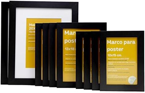 Nacnic Set 10 cornici, colore nero, dimensioni (20x25cm|x2|13x18cm|x4| 10x15cm|x4) Ideali sia da appendere alla parete che da appoggiare su scrivanie o altri mobili.