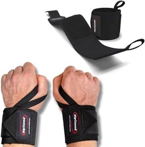 Rip Toned 18” Wrist Wraps - Wrist Straps for Weightlifting - Lift Better, Protect Wrist Pain - Adjustable, Durable, Machine Washable - Wrist Brace for Weightlifting - USPA Endorsed for Men & Women