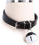 SWAGPAI Handmade Cosplay Choker Lolita Kitty Bell Collar Women Leather Bow Choker Necklace, Leather, No Gemstone