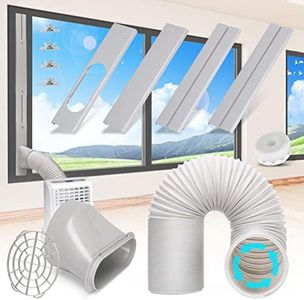 Kerykwan Portable Air Conditioner Window Door Kit with 5.9” Exhaust Hose Adjustable AC Vent Kit for Ducting Universal AC Seal Panel for Horizontal&Vertical Window