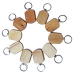 Kidultz Empty Wooden Keychain For Diy Projects - Laser Engravable, Printable & Writable Pack Of 10 Different Shapes (Regular Shapemulticolor)