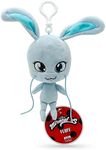 Miraculous Ladybug - Kwami Lifesize Fluff, 5-inch Rabbit Plush Clip-on Toys for Kids, Super Soft Collectible Stuffed Toy with Glitter Stitch Eyes and Color Matching Backpack Keychain (Wyncor)