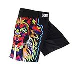 Men Breathable Running Shorts Boys Basketball Boxing Fitness Sports Shorts-Black-M