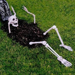 PREXTEX Skeleton Stakes for Outdoor Yard Halloween Decorations - Life-Sized Groundbreaker Skeleton in Front Lawn Garden
