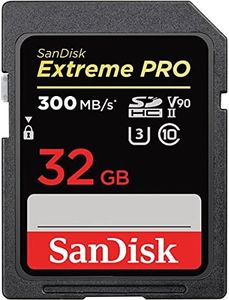 SanDisk Extreme PRO 32GB SDHC Memory Card up to 300MB/s, UHS-II, Class 10, V90, U3