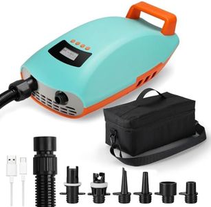 Swonder Seawolf 20 PSI Battery Powered Paddle Board Pump, 9000mAh, Dual Stage, Active Cooling System, 6 Nozzles, Includes Typ-C Cable, 1 Year Limited Warranty