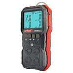 Wintact 4-Gas Detector | Multi-Gas Monitor for CO, H2S, LEL, O2 Detection with Data Record and HIGH/Low Alarm | Model: 8812