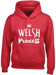 Hippowarehouse Welsh Princess Kids Children's Unisex Hoodie Hooded top Red