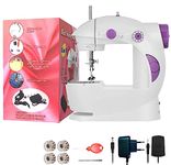 CATIVE Mini Sewing Machine Tailoring Machine | Hand Sewing Machine with extension table, foot pedal, adapter, White