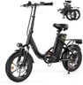 Finbike U4 Electric Bike, 16inch Folding Electric Bicycle with 10.4Ah Removable Battery, 60KM Max Range, 3 Riding Modes, Front Suspension, Foldable E-bike for Adults/Teens