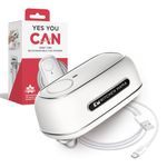 Kitchen Mama Orbit One Rechargeable Can Opener: Hands-Free Operation, Type-C Charging, Automatic Shut-Off, Smooth Edge, Professional-Grade Blade for Large Cans, Includes Elegant Storage Box (White)