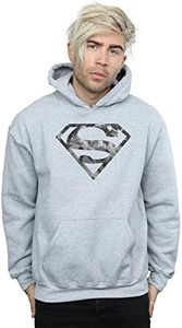 DC Comics Men's Superman Marble Logo Hoodie X-Large Sport Grey