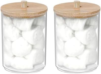 250 Count Cotton Balls, 100% Pure Cotton, Soft, Super Absorbent, 2 Cotton Ball Holders Included, Large Cotton Balls for Face Makeup Remover, Nail Polish Removal, Applying Toner, Crafts, Pet Care