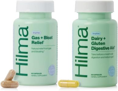 Hilma De-Bloat Bundle for Pre or Post Meal - Gas & Bloating Relief for Women (50 Vegan Capsules) with Lemon Balm & Peppermint Leaf - Digestive Enzymes for Women (30 Vegan Capsules) with Dandelion Root