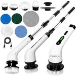 DADLM® Electric Spin Scrubber,Cleaning Brush Scrubber for Home, 400RPM/Mins-9 Replaceable Brush Heads-90Mins Work Time,Adjustable Size,2 Adjustable Speeds for Bathroom Shower Bathtub Glass Car (1)