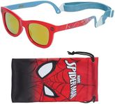 Arkaid Spider-Man Sunglasses for Baby 0-24m | Safe UV Protection | Flexible for Comfort | Includes Spider-Man Case and Easy Detachable Strap | Infant/Toddler