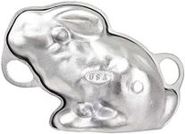 O’Creme Easter Bunny 2-Piece Cake Mold, Cast Aluminum 3-D Rabbit Mould Silver