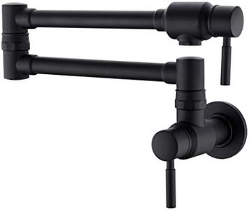 TUTEW Schwarzer Topffüller Wasserhahn, faltbar, dehnbar, mattschwarz