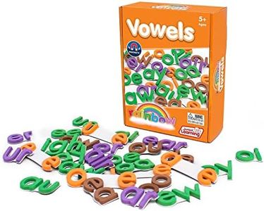 Junior Learning Vowels Print Rainbow Set of 28, White, 1.96 H x 5.91 L x 7.8 W (JL602)