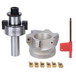 C20-FMB27 Face End Mill Collet Chuck Holder + BAP400R-80-27-6-Flute Cutter + APMT1604 Milling Inserts(6PCS Milling Inserts)