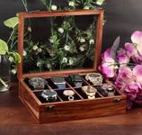 Union Artition Arts Watch Box Organizer For Men and Women, Wooden watch box, Watch case box for men, 8 Slots Watch box with build with Solid Indian Rosewood, Organizer Box Display Case 8 slot (Brown)