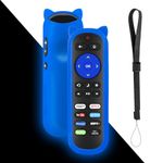 Yimaut Remote for Onn Roku/Westinghouse Roku TV Remote, Only for Onn/Westinghouse 24" 32" 42" 43" 40" 50" 55" 58" 60" 65" 70" 75" Smart Roku TV wr Anti-Lost Remote Cover, Glow in Dark-Blue