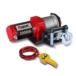 RUGCEL 2000-lb. ATV/UTV Electric Winch,with Roller Fairlead, Mount Plate