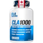 CLA 1000mg per softgel | Weight Management & Body Composition Support | 80% Conjugated Linoleic Acid | Stimulant-Free Weight Management | CLA Supplement for Men & Women | Made in Canada | 180 Softgels