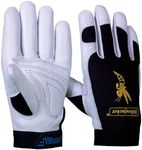 Weldas® Yellowjacket® top grain goatskin mechanic’s gloves, 10-2670XL, White nad Black (Extra Large)