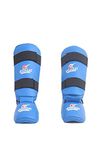 IWIN Blue Karate/Taekwondo PU Shin Guard for Leg and Foot Protection (Large)