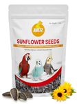 BOLTZ Striped Premium Sunflower Seeds for Birds, Bird Food for Lovebirds, Cockatiels, Sun Conure, African Grey Parrot, Amazon, Macaws, Cockatoos for All Life Stages (1 Kg(Pack 1))