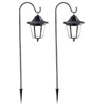 MAGGIFT Upgrade Hanging Solar Lights Garden Decorations, 37.8 Inch Dual Use Shepherd Hook Lights with 2 Shepherd Hooks Outdoor Yard Front Porch Decor Solar Coach Lights, 2 Pack