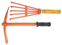 Heavy Duty Gardening Tool, Pick Axe Double & Garden Rake (Set of 2 Items)