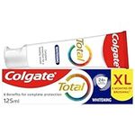 Colgate Total Whitening Fluoride Toothpaste 125ml | Effective stain removal | Complete protection for your whole mouth against cavities, strengthens enamel and freshens breath