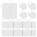 Adhesive Electrodes, 20 Pcs TENS Replacement Pads, Multiple Size Adhesive Electrodes Tens Pads Set TENS Pads Set Compatible with TENS EMS Devices 2.0 mm Connector (Multiple Size)