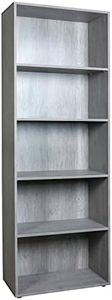 COMPOSAD | Libreria Alta della Linea FLOW con 4 Ripiani Regolabili, Libreria Moderna a Scaffale, (LxAxP) 69x200x35 cm, Colore Grigio Cemento, Soggiorno, Studio, Ufficio, Made in Italy