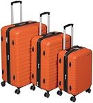 Amazon Basics Hardside Luggage Spinner, 3 Piece Set (55 cm, 68 cm, 78 cm), Burnt Orange