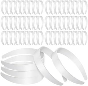 Hotop 100 Pcs Plastic Headbands Bulk 1 Inch Wide Craft No Teeth Plain Headbands DIY Hair Band Accessories for Girls Women (White,1 Inch Wide)