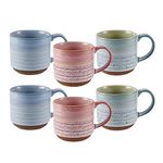 Pfaltzgraff Brushed Reactive Mug, Set of 6, 15-Ounce, Multicolor