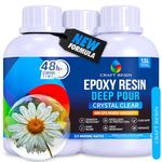 CRAFT RESIN 1.5L Crystal Clear Deep Pour Epoxy Resin Kit - Food Safe & UV Resistant Best for DIY, Art, River Table, Wood, Flower Preservation, Mould Casting Resin Epoxy Kit - for Beginners & Pros