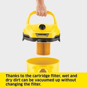 Kärcher WD 2 Plus Wet & Dry Vacuum Cleaner – 12L, 1000W, Yellow