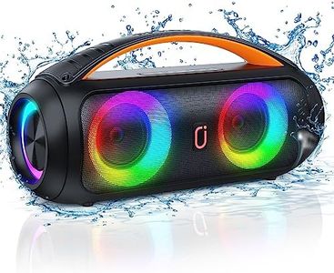 JYX D16 Portable Bluetooth Speakers, 40W Large Bluetooth Boombox Speaker, Loud Speaker with Deep Bass, Outdoor Wireless Speaker with Disco Lights for Party, Bluetooth 5.0, IP65 Water Resistance, TWS