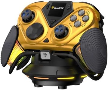 EasySMX D15 Wireless PC Gaming Controller with Charging Dock, 8000Hz, TMR | 1.3 Inch LCD Screen, TMR Sticks, Hall Triggers, Swappable D-Pad and Faceplate, Gyro, RGB; for PC, Switch 2/1, Android, iOS