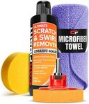 Carfidant Scratch and Swirl Remover - Car Scratch Remover for Vehicles Paint - Polishing Compound for Cars - Paint Restorer Kit with Pad, Microfiber and Drill Attachment