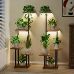 Plant Stand Indoor with Grow Light - 2 Pack Metal Plant Shelf for Indoor Plants Multiple, 5 Tiered Corner Plant Stand Shelves, Plant Rack Display Flower Holder for Living Room Patio Balcony Décor