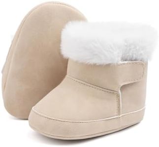 Zoolar Infant Unisex Warm Fur Lining Soft Boots Baby Winter Ankle Non-Slip Rubber Texture Sole Toddler Winter Snow Crib Shoes